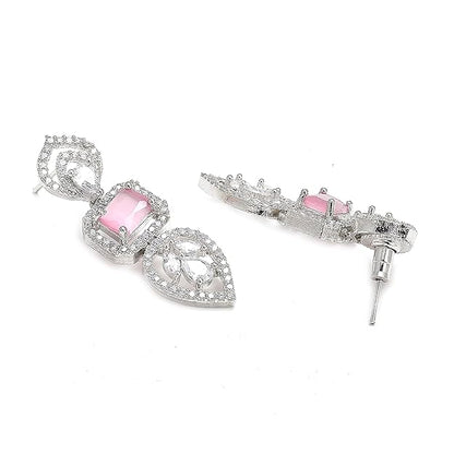 American diamond emerald necklace with rich green stones