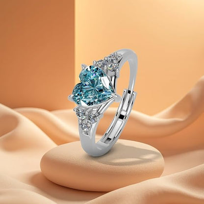 Blue Opal Ring in 925 Pure Sterling Silver Adjustable Modern Design