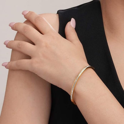 Waterproof Gold Sparkling Line Bangle
