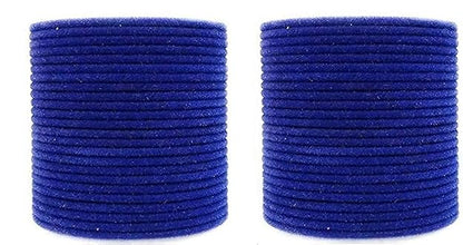 Velvet Metal Bangles for Women Available in Blue Color Set of 32 Bangles