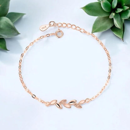 Copper Sterling Silver Plated Charm Bracelet for Women & Girls