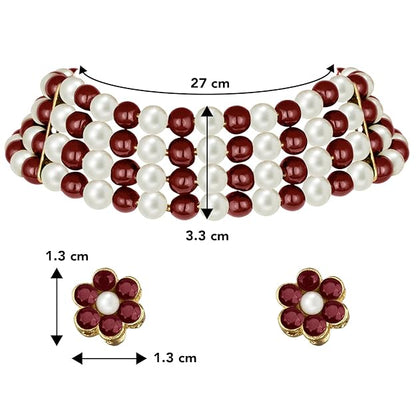 Maharani Necklace in Traditional Maharani Haar Necklace with Earrings Bridal Jewellery Set for Women