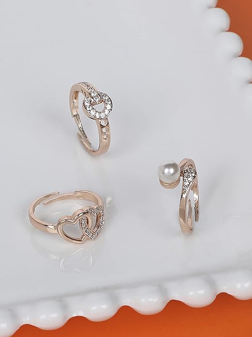 Cubic Zirconia Wedding Rings Set of 3