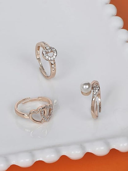 Cubic Zirconia Wedding Rings Set of 3