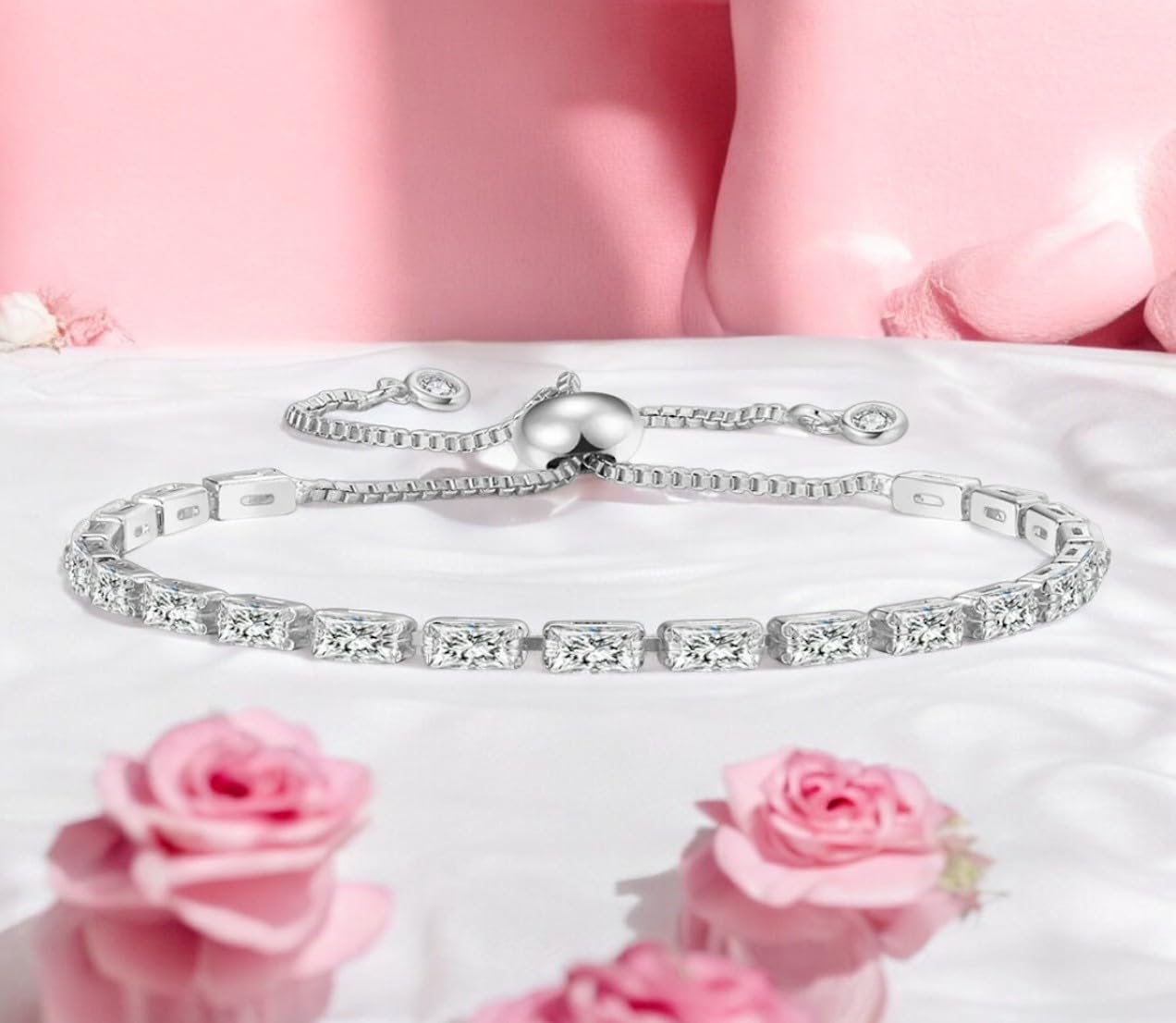 Stylish Cubic Zirconia American Diamond Adjustable Bracelet For Women & Girls Bracelet, Gift for Her