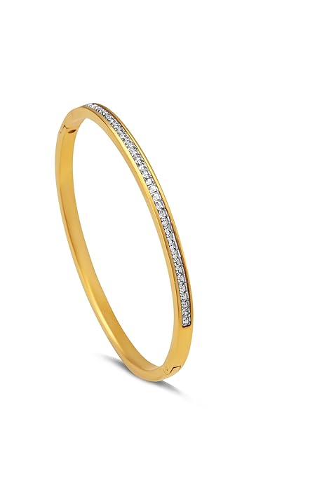 Waterproof Gold Sparkling Line Bangle