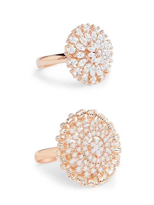 Cubic Zirconia Rose Gold Ring Set of 2