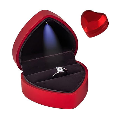 Proposal Ring Box with Light in Blue Elegant Design for Engagement & Romantic Surprise