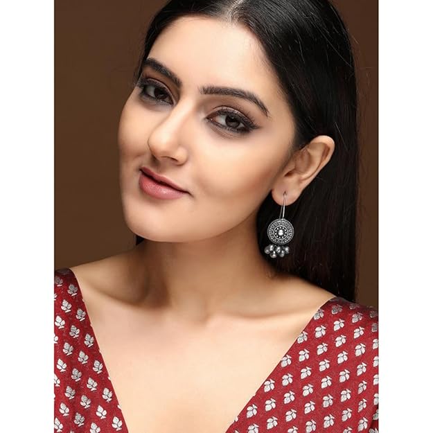 Earrings Gift for Women in Oxidised Boho Stylish Drop Design