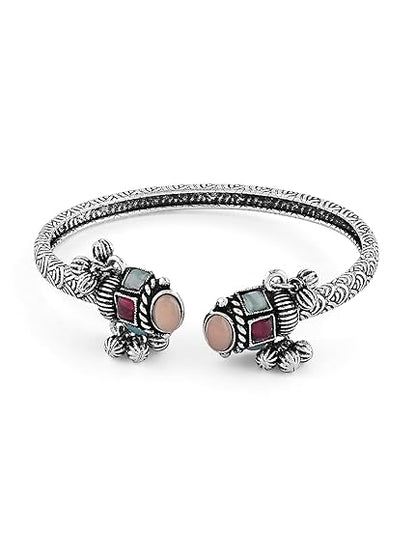 Stone Kada Bracelet for Women Silver Color