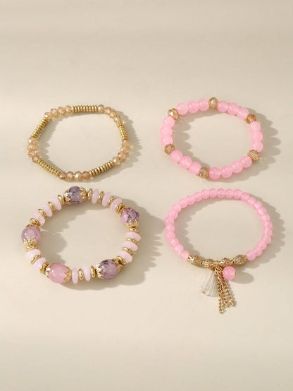 Bohemian Multilayer Crystal Bead Charm Bracelet