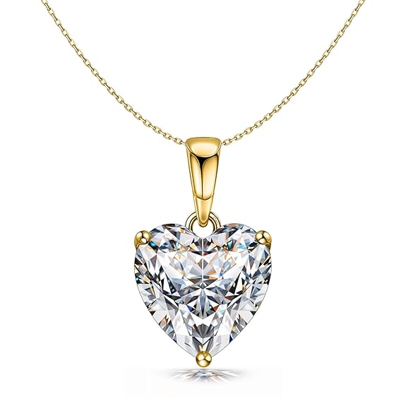 Silver Necklace with a Heart in 925 Sterling Silver Solitaire Pendant Design
