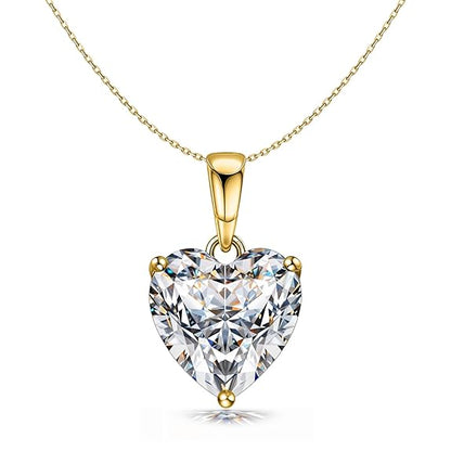 Silver Necklace with a Heart in 925 Sterling Silver Solitaire Pendant Design