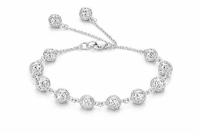 Adjustable 925 sterling Silver Plated Stylish Copper Bracelet for Women & Girls