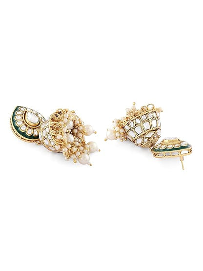 Kundan Meenakari Jewellery Green Bridal Set