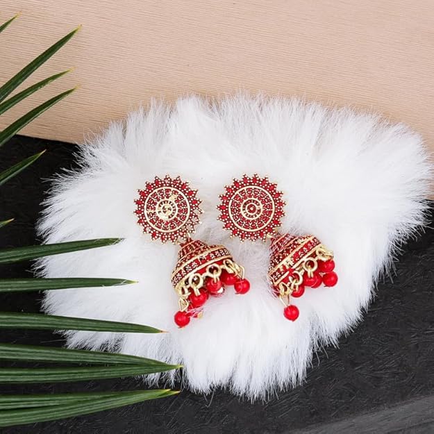 Multicolor Oxidised Earrings Jhumka Set of 4