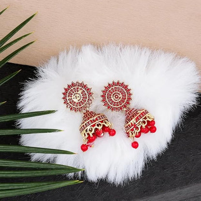 Multicolor Oxidised Earrings Jhumka Set of 4