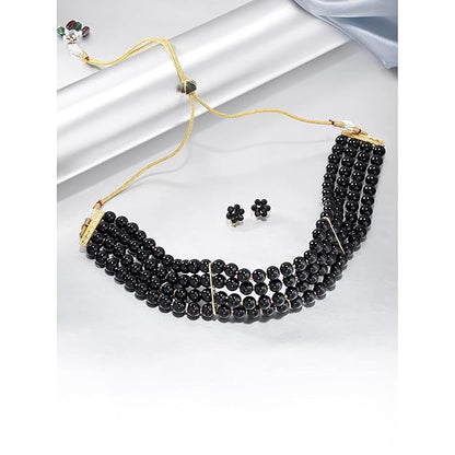 Maharani Necklace in Traditional Maharani Haar Necklace with Earrings Bridal Jewellery Set for Women