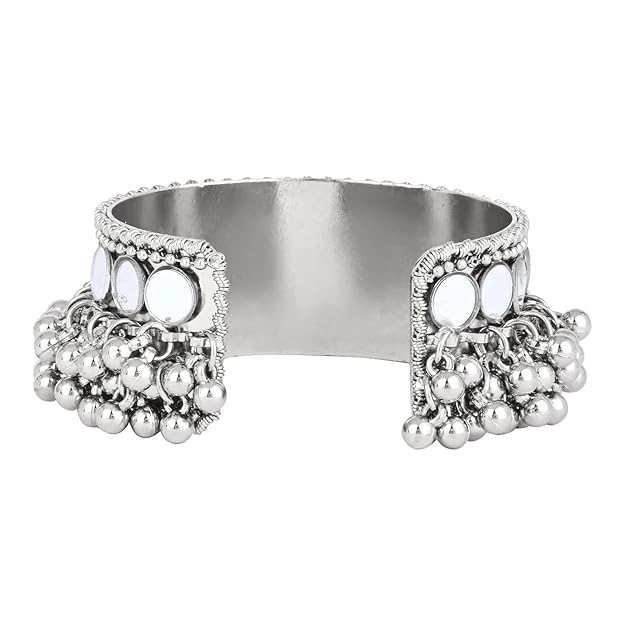 Women's Adjustable Bracelet Oxidised Ghungroo Kada