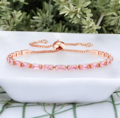 Stylish Cubic Zirconia American Diamond Adjustable Bracelet For Women & Girls Bracelet, Gift for Her