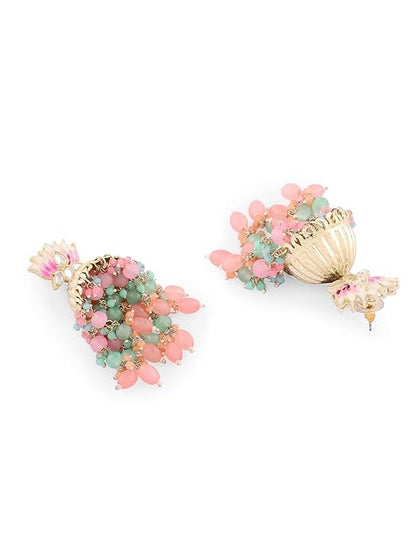 Multicolor Meenakari Layered Jhumki Drop Earrings