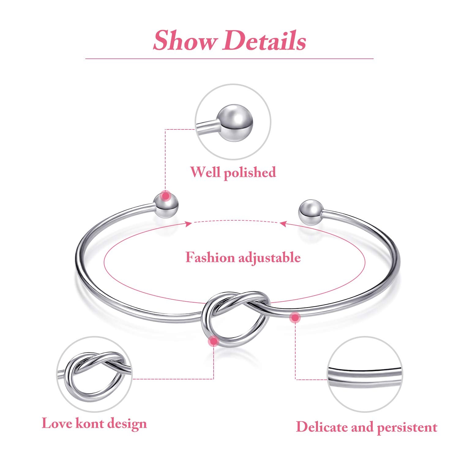 Love Knot Bangle Bracelet Set (10 Pcs)