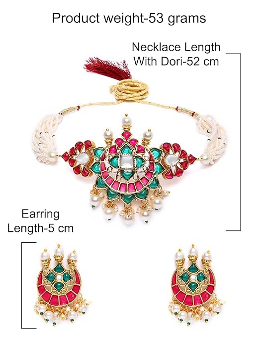 Meenakari choker with traditional enamel work