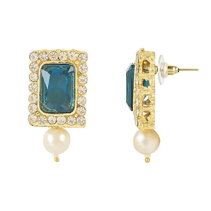 Pearl Choker Necklace in Gold Plated Traditional Stone and Pearl Choker Necklace Jewellery Set for Women