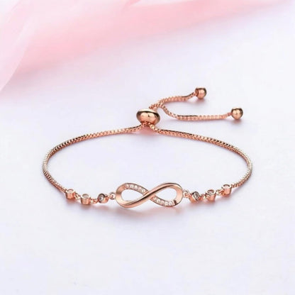 Infinity Diamond Gold Love Knot Bracelet