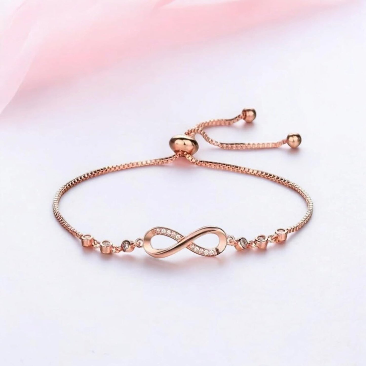 Infinity Diamond Gold Love Knot Bracelet