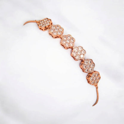 Adjustable Diamond Crystal Rose Gold Charm Bracelet
