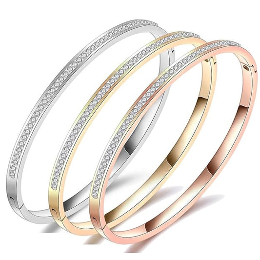 Gold Plated Crystal Cuff Bracelet (Combo Offer)