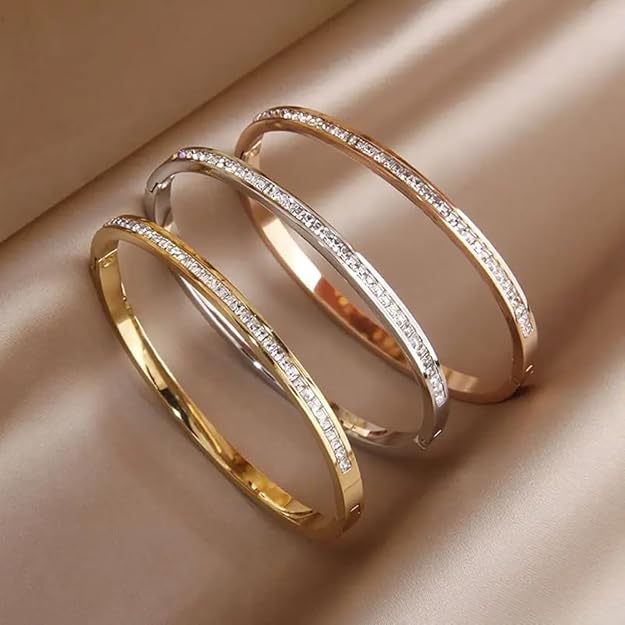 Gold Plated Crystal Cuff Bracelet