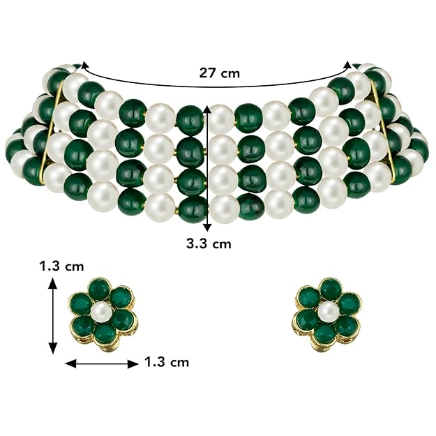 Maharani Necklace in Traditional Maharani Haar Necklace with Earrings Bridal Jewellery Set for Women