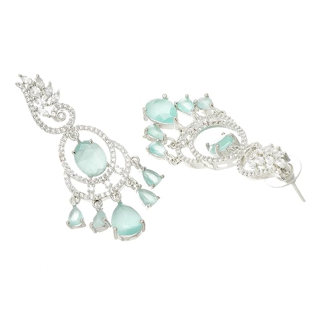 American diamond earrings with classic ethnic design