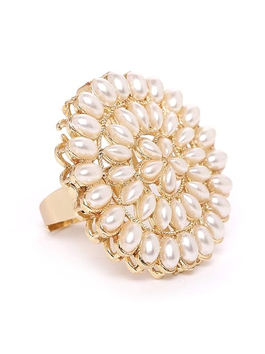 Pearl Floral Traditional Engagement Ring