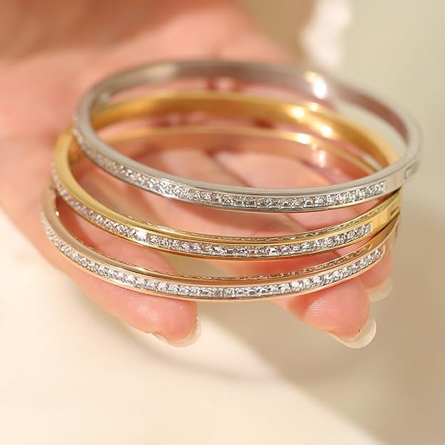 Gold Plated Crystal Cuff Bracelet