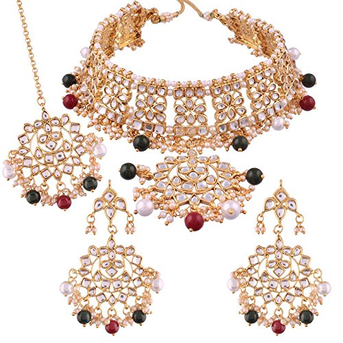 Bridal Kundan Jewellery Pearl Choker Set