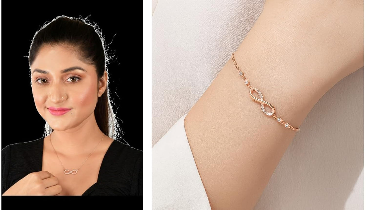 Infinity Diamond Gold Love Knot Bracelet