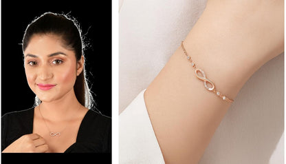 Infinity Diamond Gold Love Knot Bracelet