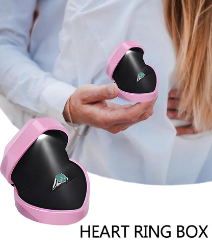 Proposal Ring Box with Light in Blue Elegant Design for Engagement & Romantic Surprise