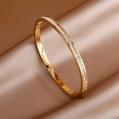 Gold Plated Crystal Cuff Bracelet