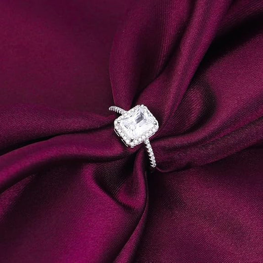 Silver Love Ring Cartier Style in 925 Sterling Silver Zircon Adjustable Design