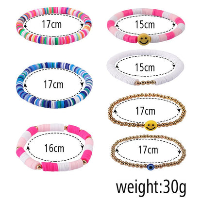 7-Pcs Colorful Beaded Bracelet Set for Friends