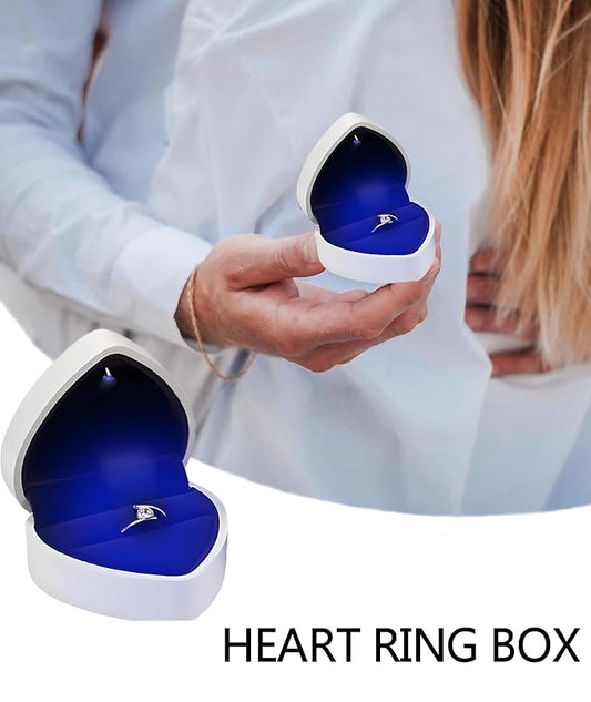 Proposal Ring Box with Light in Blue Elegant Design for Engagement & Romantic Surprise
