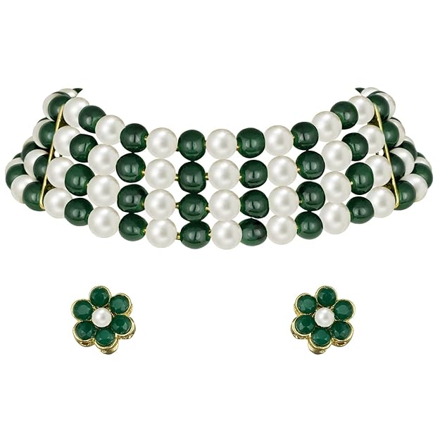 Maharani Necklace in Traditional Maharani Haar Necklace with Earrings Bridal Jewellery Set for Women