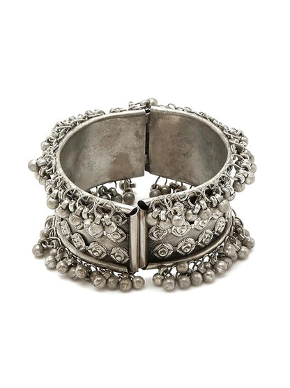 Oxidised silver bracelet with traditional ethnic design