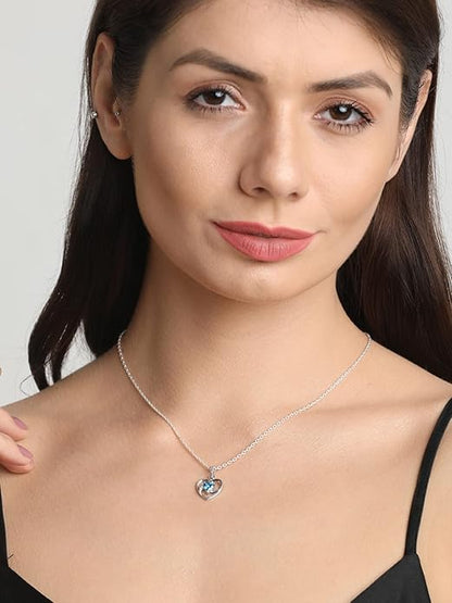 Silver Heart Pendant Necklace in 925 Sterling Silver with Optional Chain