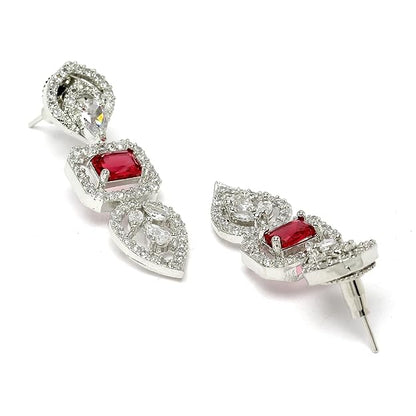 American diamond emerald necklace with rich green stones