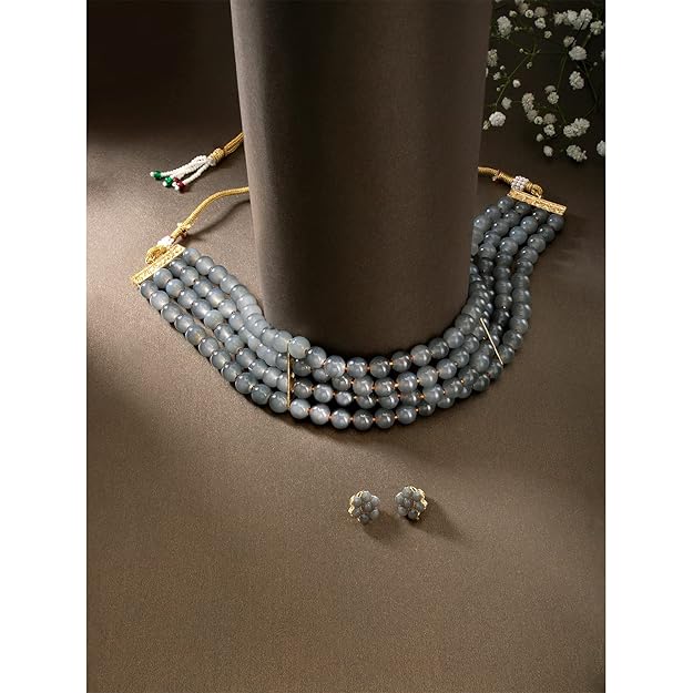 Maharani Necklace in Traditional Maharani Haar Necklace with Earrings Bridal Jewellery Set for Women